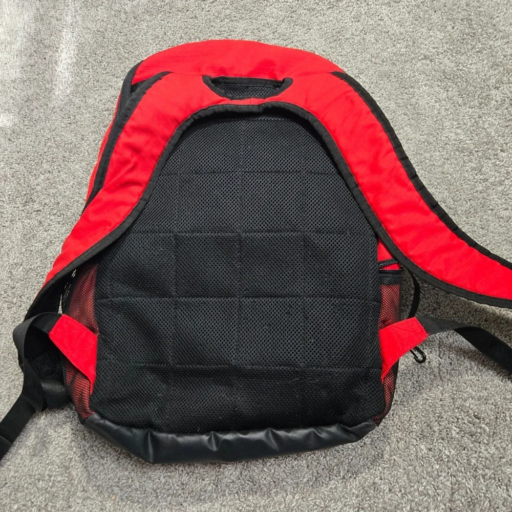 Nike Red Black Swoosh Backpack School Sports Gym Bag Ripstop Padded Straps